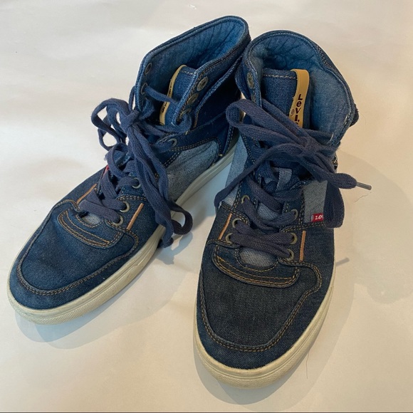 Mens Levi’s mason high‎ top sneakers tennis shoes size 8 - Picture 1 of 6